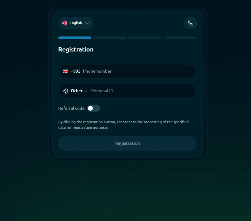Crocobet Casino – registrační formulář pro nové hráče na webu a v iOS aplikaci
